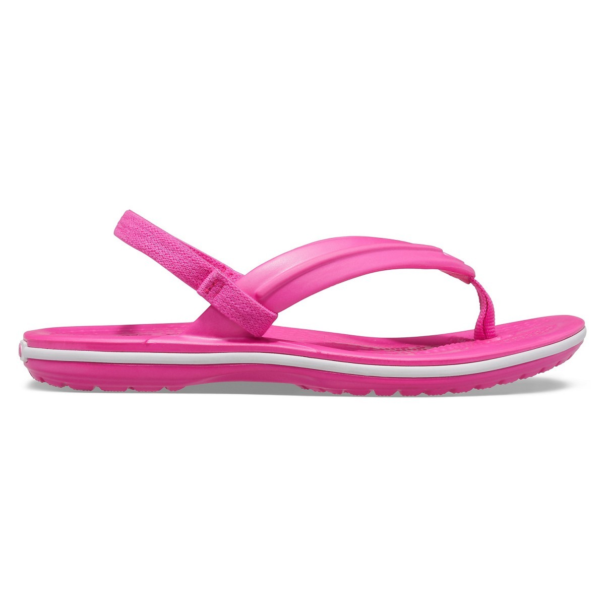 Slapi Crocs Kids' Crocband Strap Flip Roz - Electric Pink - imagine 3